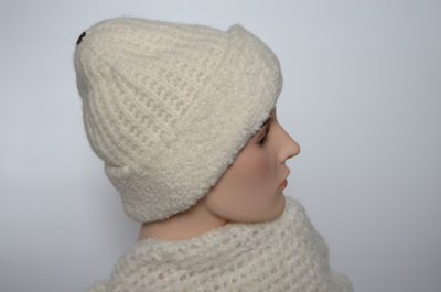 Итальянская шапка и шарф Визио вязаный комплект фото