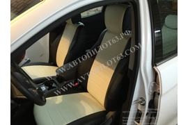 Чехлы Автопилот из экокожи (черный+белый) на Hyundai SantaFe (2012+)