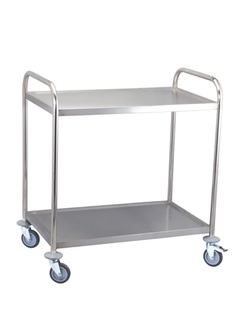 Тележка сервировочная открытая, 2 полки, нержавеющая сталь