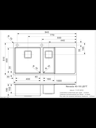 Мойка Reginox Nevada L 40x18 Left brushed