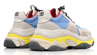 Кроссовки Balenciaga Triple S Nylon Suede Greu Blue