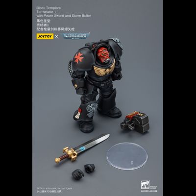 Терминатор Черных Храмовников (Warhammer 40K) - КОЛЛЕКЦИОННАЯ ФИГУРКА 1/18 Black Templars Terminator with Power Sword and Storm Bolter (JT03097) - JOYTOY