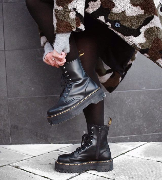 Dr Martens Jadon Smooth Leather черные на платформе