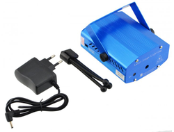 Лазерный проектор, стробоскоп, диско лазер UKC HJ06 6 в 1 c триногой Blue