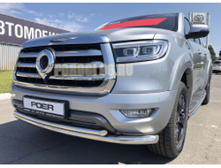 Защита переднего бампера двойная d60/42 для Great Wall Poer 2021-