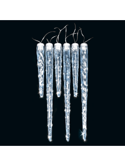 Гирлянда "Сосульки тающие", 100 светодиодов, 10 сосулек, эффект стекания, белый