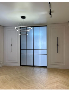 перегородка раздвижная матовое стекло