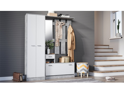 Прихожая ИНТЕР + Шкаф распашной Ателье светлый/Белый