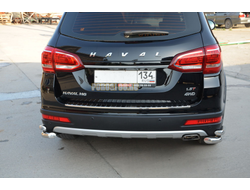 Защита заднего бампера "уголки двойные" d60/42 для Haval H6 (2017-)