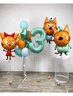 Набор с цифрой три кота