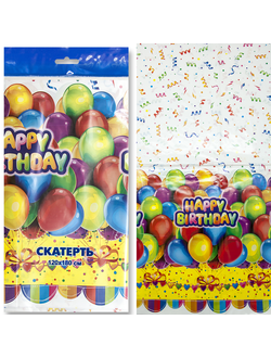 Скатерть п/э "С Днем Рождения" 120*180см