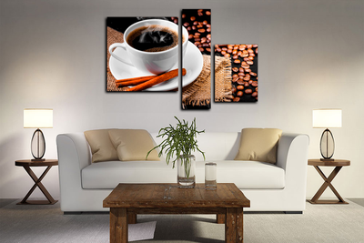 Модульная картина "Триптих кофе"