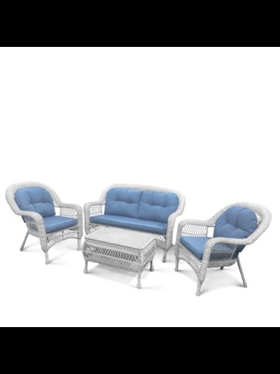 Комплект плетеной мебели LV520 White/Blue