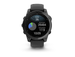 Умные часы Garmin Fenix E - 47 мм, AMOLED серый безель, черный силиконовый ремешок (010-03025-01)