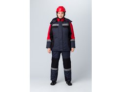 Костюм зимний женский Вектрон-2 СОП У. (тк.Смесовая,240) п/к, черный/красный/серый