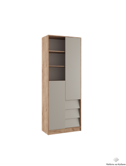 Ева стеллаж 2-х створчатый Крафт табачный/Кашемир