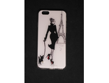 Защитная крышка силиконовая iPhone 6/6S черно-белый рисунок &#039;Париж&#039;