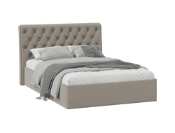 Кровать Скарлет двойная Универсальная с ПМ Тип 1 Велюр Мокко темный 1400