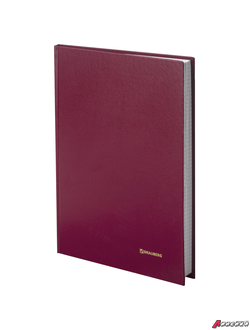 Книга учета 96 л., клетка, твердая, бумвинил, блок офсет, А4 (200×290 мм), BRAUBERG, бордовая. 130224