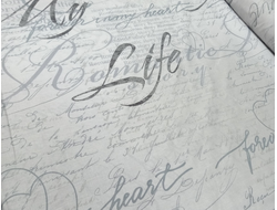 Перкаль набивной 120 г/м2 шир.220см цвет серо-голубой Роман