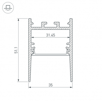 Профиль Arlight SL-COMFORT-3551-2000 ANOD BLACK (Алюминий)