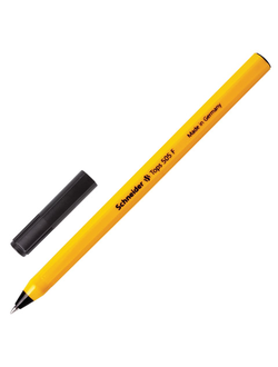 Ручка шариковая SCHNEIDER (Германия) "Tops 505 F", ЧЕРНАЯ, корпус желтый, узел 0,8 мм, линия письма 0,4 мм, 150501, 50 штук в упаковке