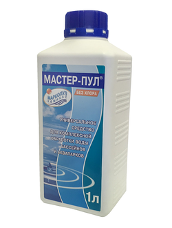 Маркопул Кемиклс бесхлорное средство Мастер-пул жидкое 4 в 1, флакон 1л