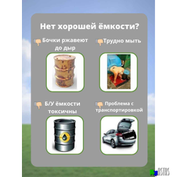 Складная емкость для воды EKUD на 2000 литров (h=100см) с крышкой