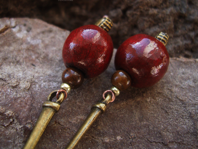 Серьги в стиле бохо "Сказка про волшебные лесные ягоды"