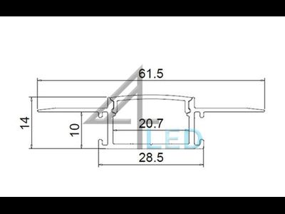 Алюминиевый профиль 4L-6214-2.5m-DW ANOD+OPAL Гипсокартон