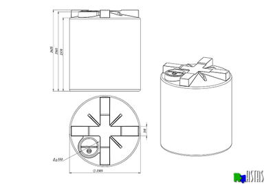 Емкость Экопром T 10000 л черная
