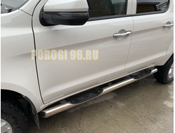 Пороги труба с проступью d76 для JAC T6