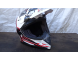 Шлем кроссовый "Safelead" HF-116 MATT BLACK белый Q158R  M  Товар