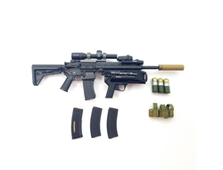 Штурмовая винтовка HK416 с подствольным гранатометом M320, подсумком для гранат + 3 гранаты - 1/6 26041R - Easy & Simple