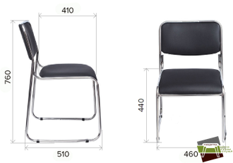 Стул Everprof Fix Chrome Экокожа Черный