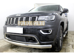 Защита радиатора Jeep Grand Cherokee (WK2) IV 2018- рестайлинг (Laredo, Limited, Trailhawk) black низ PREMIUM