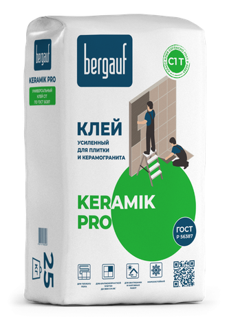 Клей для плитки и керамогранита Bergauf Keramik Pro усиленный 25 кг