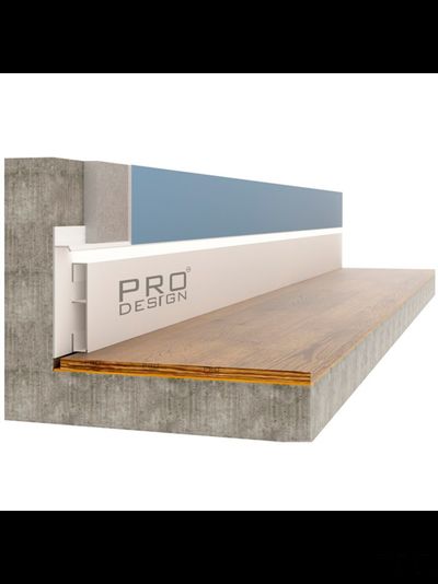 Алюминиевая вставка 1965 для плинтуса Pro Design 2,7 м.п. (12х70 мм) Белый муар