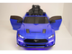 МОТЯ БЕГЕМОТ - Детский электромобиль Ford Mustang GT синий с резиновыми колесами