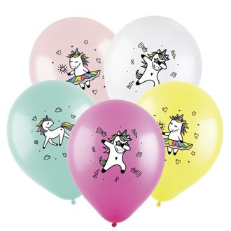 Воздушные шары с гелием "Единороги цветные" 30см