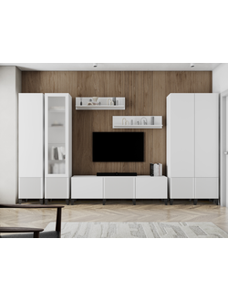 Рея комлект мебели для гостиной Белый с тиснением/Белый Снег