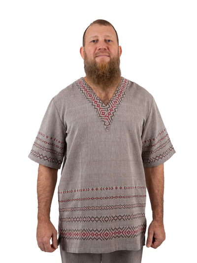 Славянский домашний костюм из льна ручного ткачества