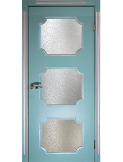 Дверь с покрытием эмаль остекленная "Сильвия"