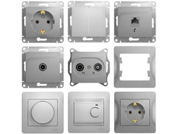 Розетки, Выключатели Schneider Electric GLOSSA - Алюминий