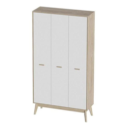 Калгари спальня Шкаф 3 дв.. 1185х580х2200 дуб натуральный светлый / белый матовый