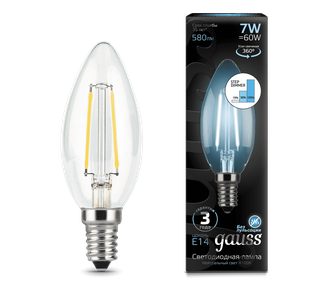 Gauss LED Filament Candle B60 Step Dimmable 7w 840 E14