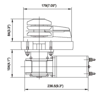 Лебедка якорная BADA серии-C Heavy Duty Style (без барабана) 600Вт, 12В, цепь 6 мм, трос 12 мм