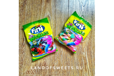 Испанский мармелад Fini Worms в популярном формате Червячки - в сахарной обсыпке и без нее