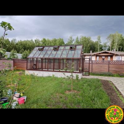 Базовая комплектация теплицы из стекла и алюминия ЧЕСТЕРФИЛД ЭТАЛОН размером 6000 х 3000 мм