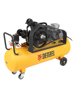 Компрессор воздушный BCW3000-T/100, ременный привод, 3.0 кВт, 100 литров, 520 л/мин Denzel